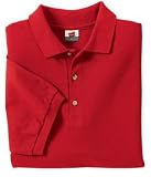 NEW Hanes Stedman - 7-Ounce Pique Knit Sport Shirt Deep Red-2XL