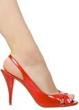 Vintage Stylish Open Toe Sling-back with Sexy Open Arch from Hot Fash Shoes - LEIBE Red