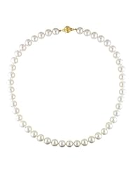 14k Yellow gold 9-9.5 MM Akoya Cultured Pearl Strand, 18"
