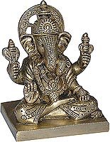 Ganpati Ganesha Brass Figurines from India 3.75 x 2.75 x 4.5 inches