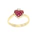 0.88CTW 14K Yellow Gold Genuine Ruby and Diamond Heart Shaped Ring Size 7.25
