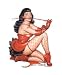 Olivia Deberardinis Sexy Fishnet Heart Tattoo Bettie Page Pinup Car Sticker Decal Image