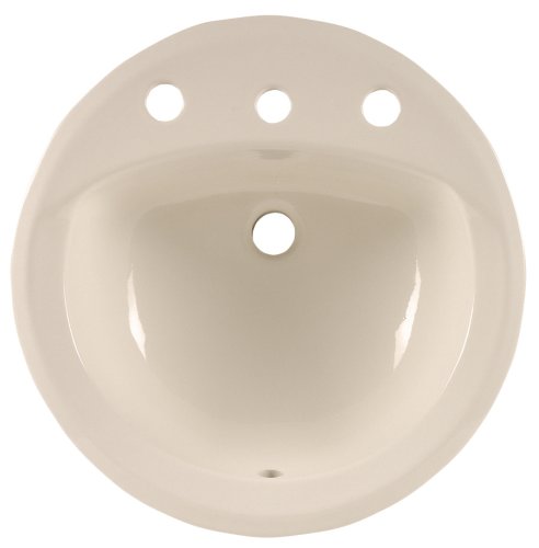 American Standard 0491.011.222 Rondalyn Vitreous China Countertop Sink with Faucet Holes on 8-Inch Centers, Linen
