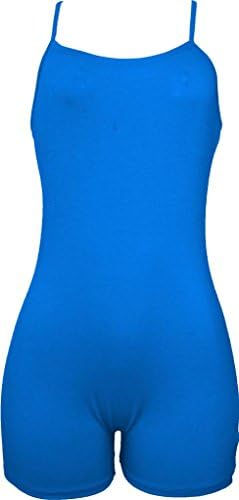 Stretch is Comfort Women's Cotton CAMISOLE UNITARD SHORTIES OCEAN BLUE LARGE