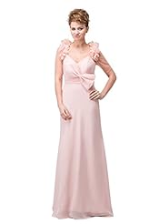 V-neck Elbow Length Sleeves Charmeuse/Chiffon/Satin  Evening Dress  With a Bow(s)