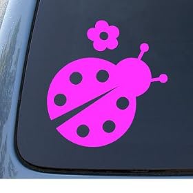 LADYBUG - Lady Bug - Car, Truck, Notebook, Vinyl Decal Sticker #1094 | Vinyl Color: Pink