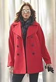 IMAGE OF Jessica London Plus Size Wool Pea Coat Ruby,22 P