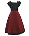 Long Burgundy Dress with Satin Black Patterned and Beaded Front and Tide Waist Strap