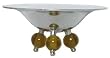 Aluminum Round Bowl with Brown Glass Bead Legs 8"D 9"H