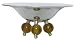 Aluminum Round Bowl with Brown Glass Bead Legs 8"D 9"H