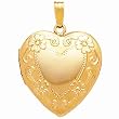 14k Yellow Gold Heart Locket Pendant