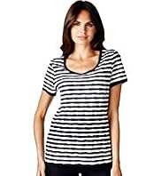 Per Una Textured Striped Ripple Tunic