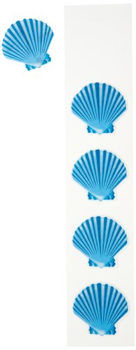 Wenko 18643100 3D-Fliesen-Sticker Shell - 5-er Set, r&uuml;ckstandslos abl&ouml;sbar, ca. 5 x 5.5 cm
