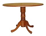 Whitewood T48-42DP 42" Round Dual Drop Leaf Pedestal Table Cottage Oak
