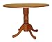 International Concepts *T48-42DP 42-Inch Round Dual Drop Leaf Ped Table Cottage, Oak