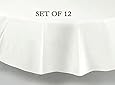 84" Round White Plastic Tablecloth 12 Pieces Party Decor