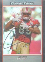 Vernon Davis, San Francisco 49ers, 2007 Bowman Chrome Autographed Card