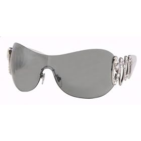 Authentic Bvlgari BV 6017B 102 88 Pallidum Gray Mirror Silver Faded Swaroski Rhinestone Sunglasses