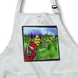 Caution Signs Ahead - BLACK Full Length Apron With Pockets 22w X 30l