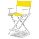 Telescope Casual World Famous Counter Height Director Chair, Canary with White Frame