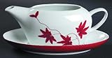 IMAGE OF Mikasa Pure Red Gravy Boat and Underplate, Fine China Dinnerware