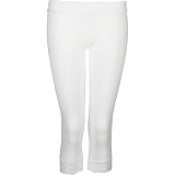 FULL TILT Womens Lace-Bottom Capri Leggings - White