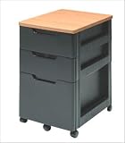 Iris File Chest with Cherry-Finish Top - Black
