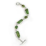 Barse Sterling Silver Lime Turquoise Link Toggle Bracelet
