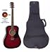 Acoustic Guitar Package, Red with Instructional DVD & Carry Bag Included SX MD160 RDS