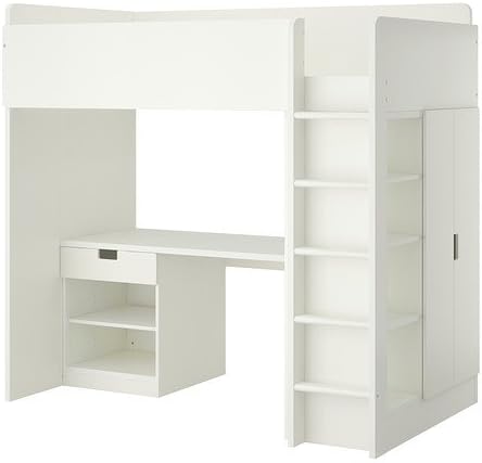 STUVA, Loft bed with 1 drawer/2 doors, white
