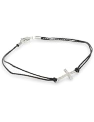 Sterling Silver Black Thread Bracelet, 7"