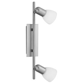 Eglo  86214A Ares-1, Nickel/Frosted, 2-Light Opal Track Light Fixture