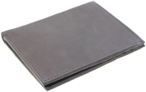 Genuine Buff-Cow Leather Men's Hipster Wallet With A Center Zippered Compartment
