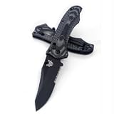 Benchmade 950SBK Osborne Rift, Black/Gray G10 Handle, 3.67in. Black ComboEdge Blade Folding Knife