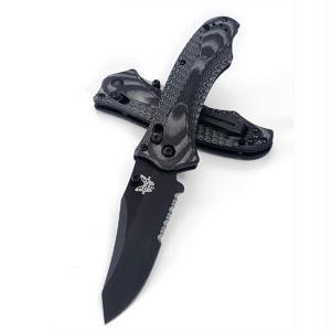Benchmade 950SBK Osborne Rift, Black/Gray G10 Handle, 3.67in. Black ComboEdge Blade Folding Knife