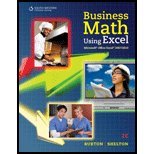 Business Math Using Excel by Burton, Sharon, Shelton, Nelda. (Cengage Learning,2011) [Spiral-bound] 2ND EDITION