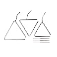 Chrome Music Triangle SET Striker & Case NEW