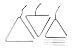 Chrome Music Triangle SET Striker & Case NEW