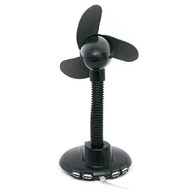 Veho Desktop Fan with integrated 4-port USB Hub