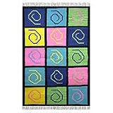 Wool and cotton rug, 'Circle of Life' (4x6)