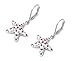 Sterling Silver & Pink CZ Starfish Dangling title=