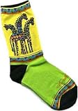 Laurel Burch Socks-Giraffes -Yellow/Green