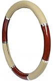 Allison 54-6620 Tan with Dark Wood Grip Steering Wheel Cover