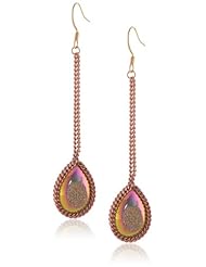 Annie Hammer Jewelry Titanium Coated Druzy and Rose Gold Earrings