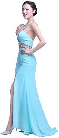 YiYaDawn Women's Long Prom Dress 2015 Size 16 US Light Blue