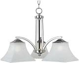 Maxim Lighting 20094FTSN 3 Light Aurora Chandelier, Satin Nickel
