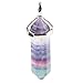 SUNYIK Fluorite Stone Gemstone Six Pyramid Column Bead Pendant