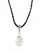 Necklace - N3 - Genuine Semi Precious Gemstone on Black Silky Satin Cord - Faceted Round Disk Shape ~ Opalite