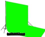 Chromakey Green Screen Muslin Backdrop Support System Kit, 10x20 Ft Chromakey Green Muslin Backdrop Background Stand Kit, carrying case included for backdrop support stand by Fancier UL30 10x20 Green