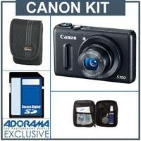 Canon PowerShot S100 12.1 MP Digital Camera with 5x Wide Angle Optical Image Stabilized Zoom (Black) Deluxe Bundle With 4 GB Secure Digital High Capacity (SDHC) Memory Card, Digpro Compact Camera Deluxe Carrying Case, Cleaning Kit